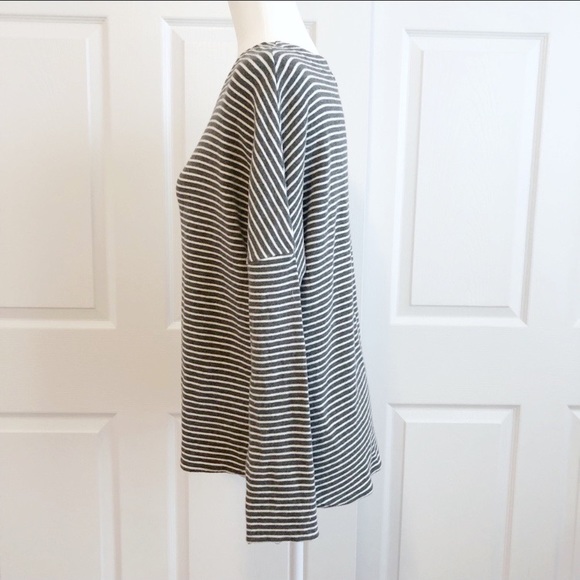 Olive + Oak Gray Stripe Hi Lo Dolman Sweatshirt - Picture 4 of 7